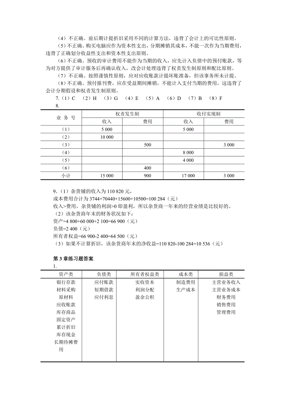 《基础会计》(第三版)教材习题答案全_第3页