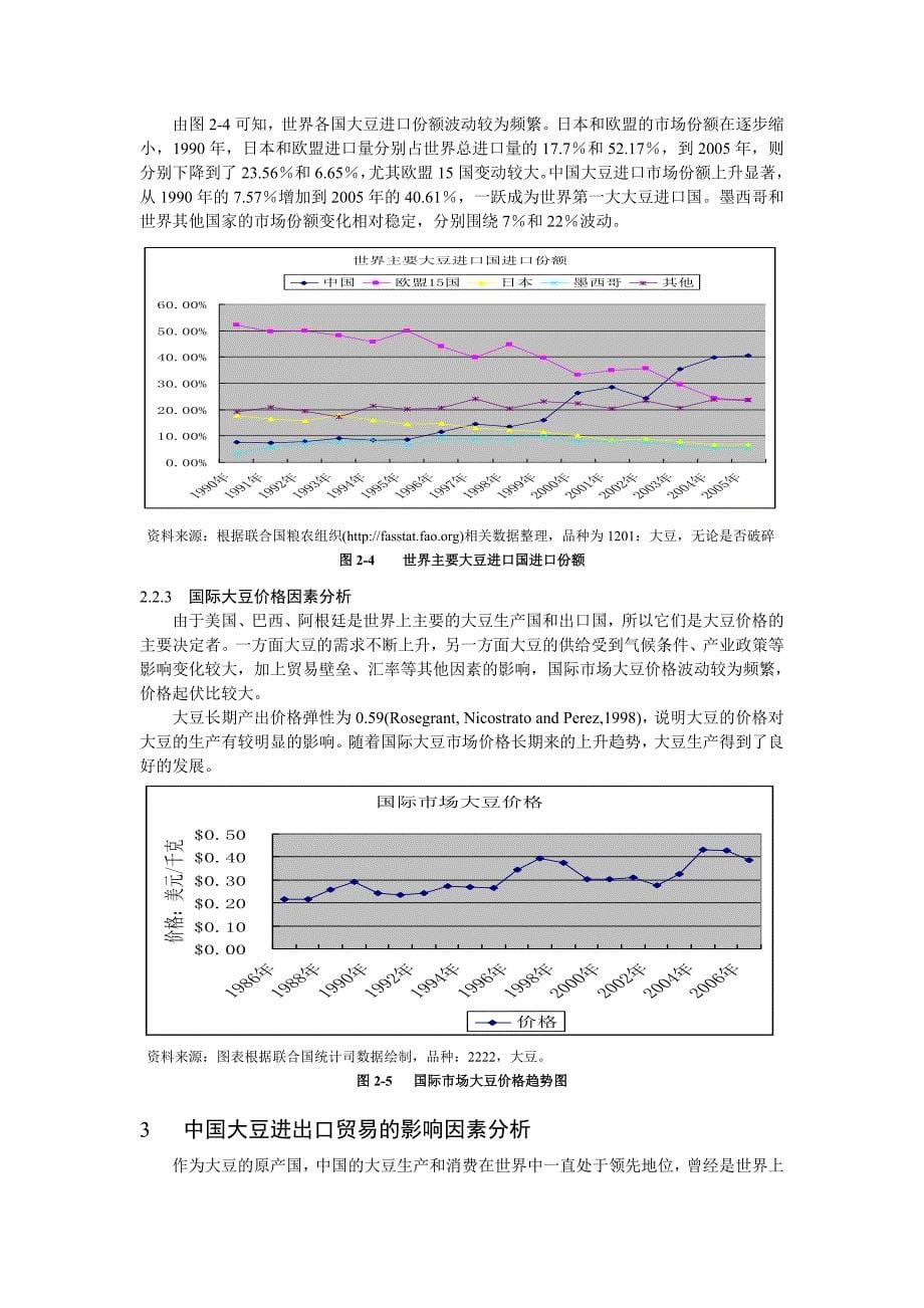 我国大豆进出口贸易的影响因素分析及其发展对策_第5页