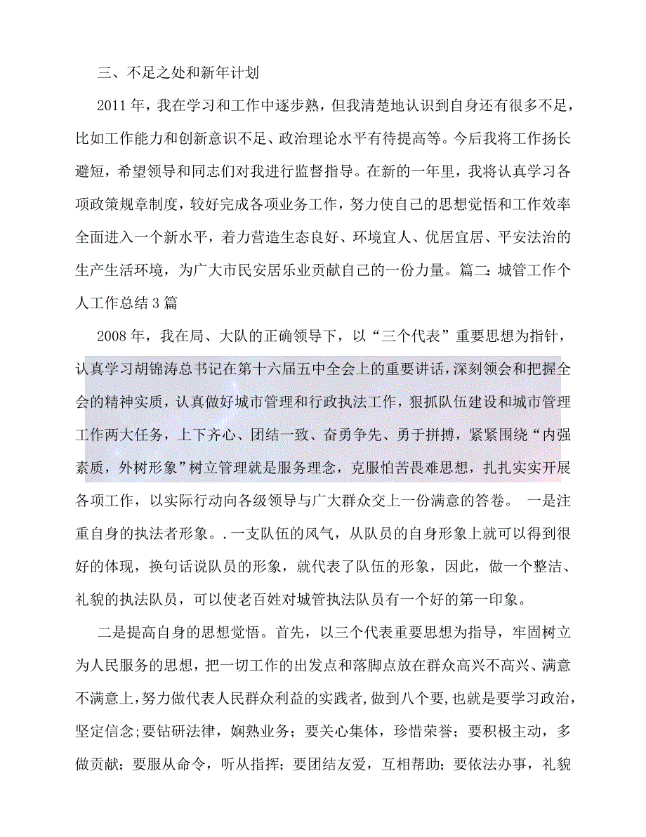 [年度新编]城管执法局个人工作总结[通用稿]_第2页