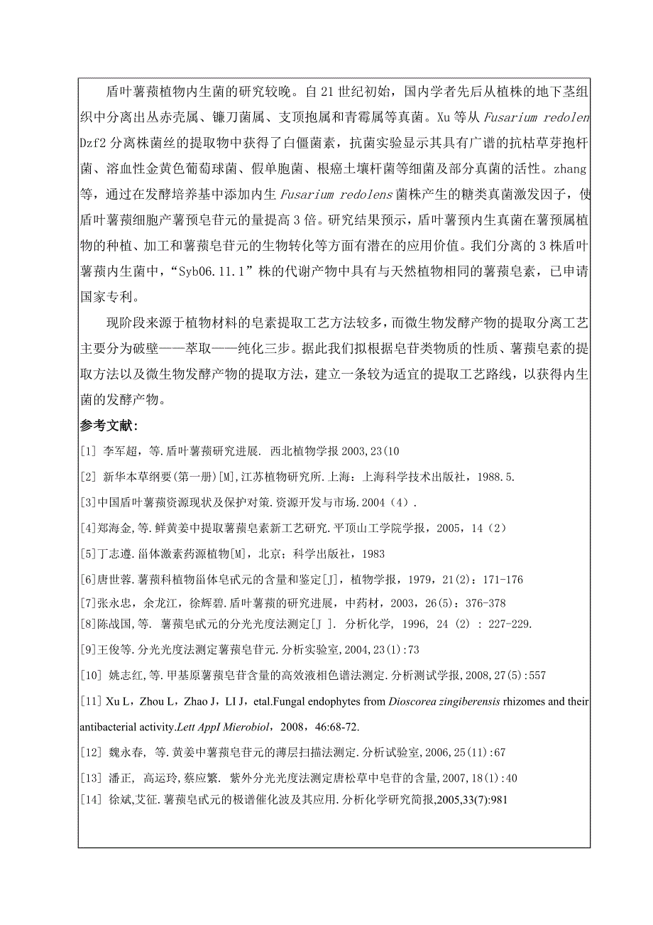 大学生创新训练项目薯蓣内生菌发酵产物的分离与鉴定申请书_第4页