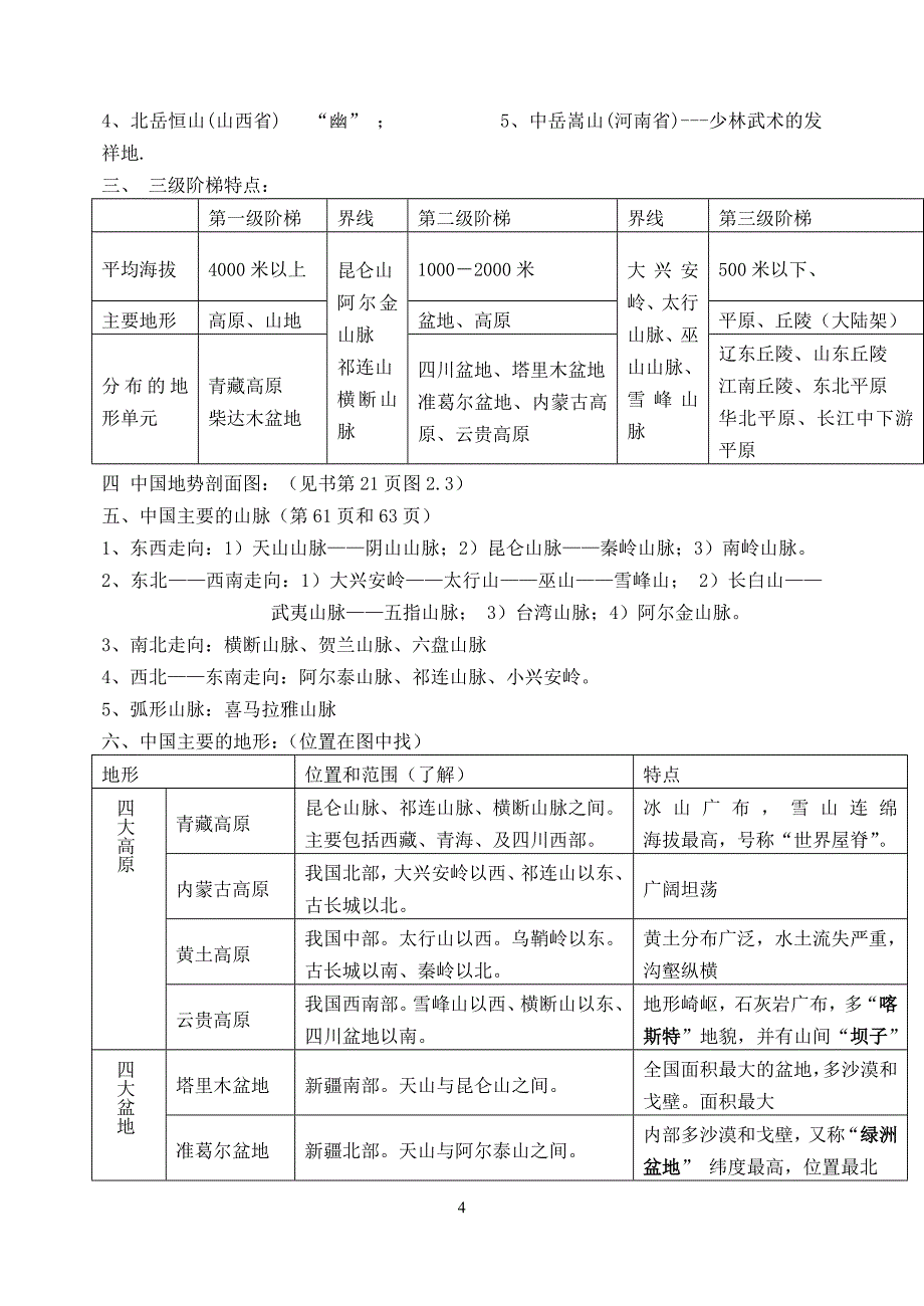 2012级地理复习资料（八年级上）_第4页