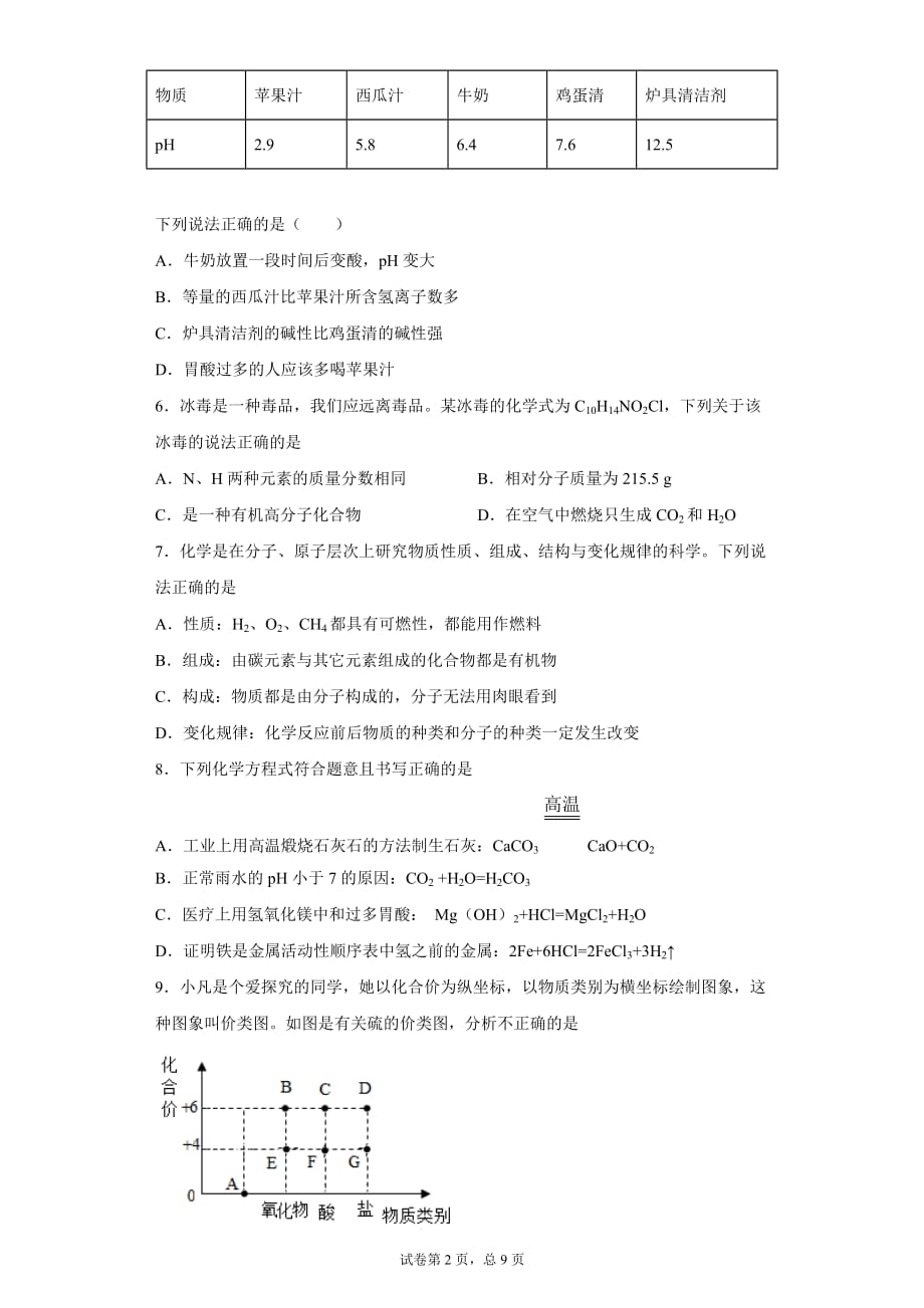 2020年广东省中考模拟化学试题（二）-c744e5ae5fde4cbe8c71ae3b23d21fac_第2页