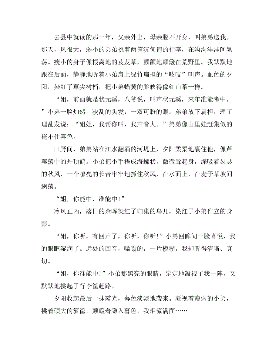 关于感动中考满分作文500字合集9篇_第4页