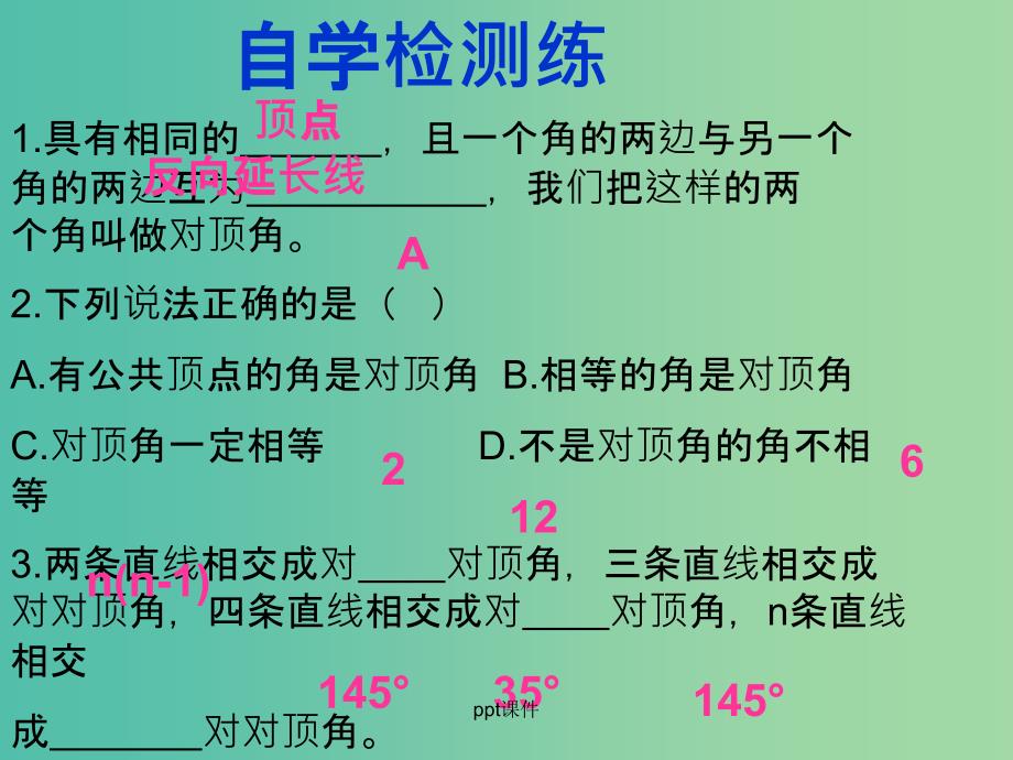 七年级数学上册 5.1.1 对顶角 华东师大版_第3页