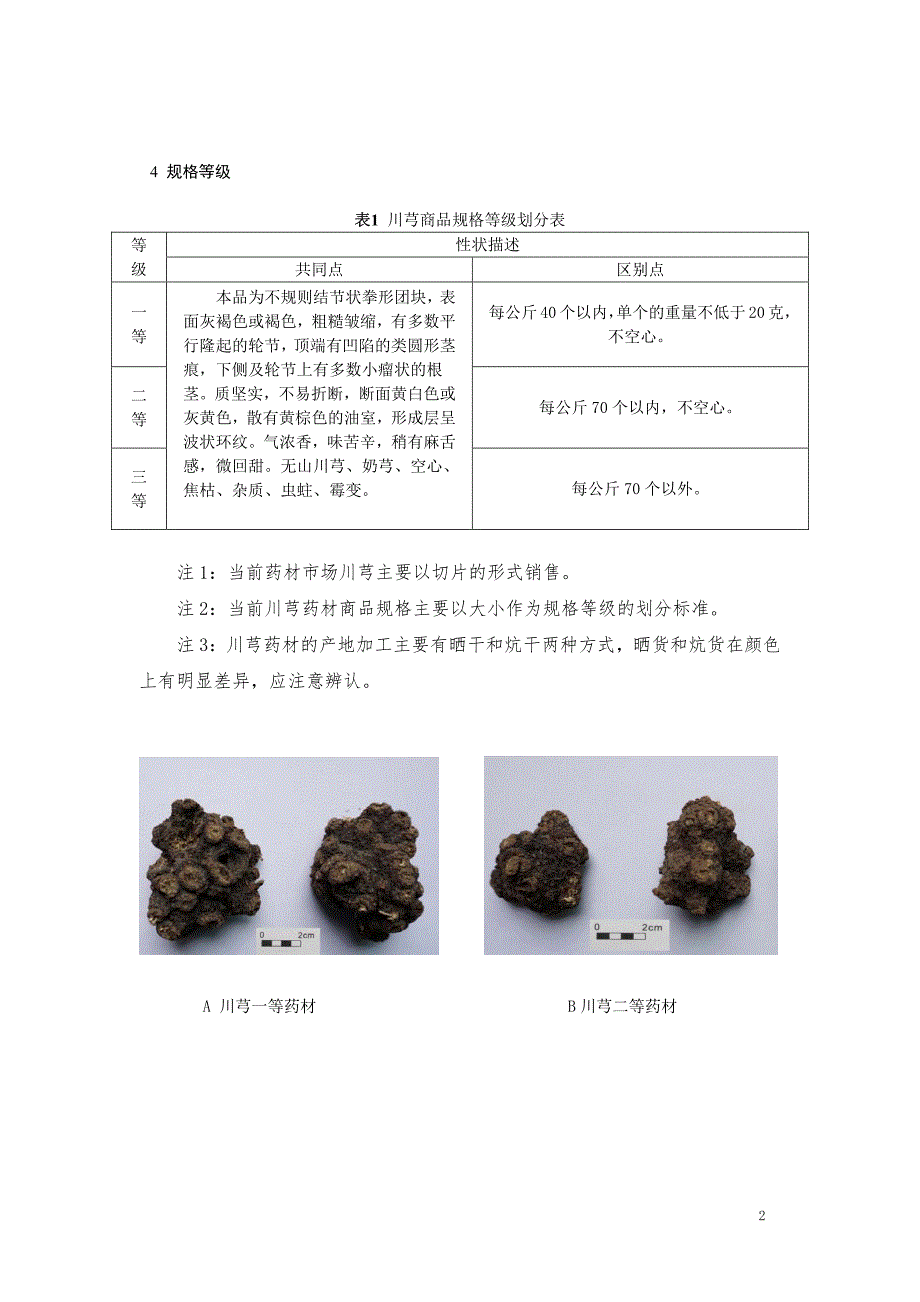 中药材商品规格等级 川芎_第2页