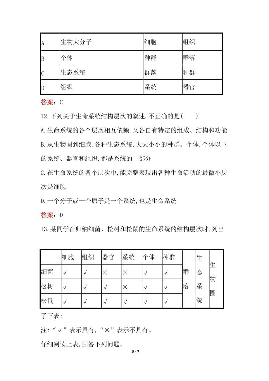 必修一2019-2020学年高考生物练习（含答案）_第5页