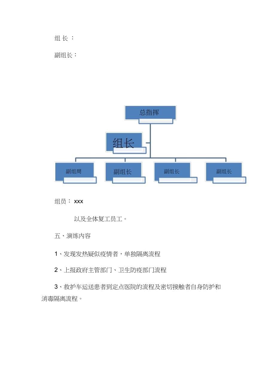 XX项目疫情防控应急演练方案脚本_第5页