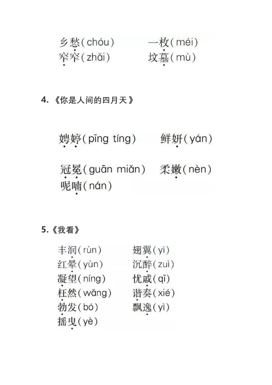 最新人教部编版九年级上册语文月考重点知识清单归纳整理汇总_第2页