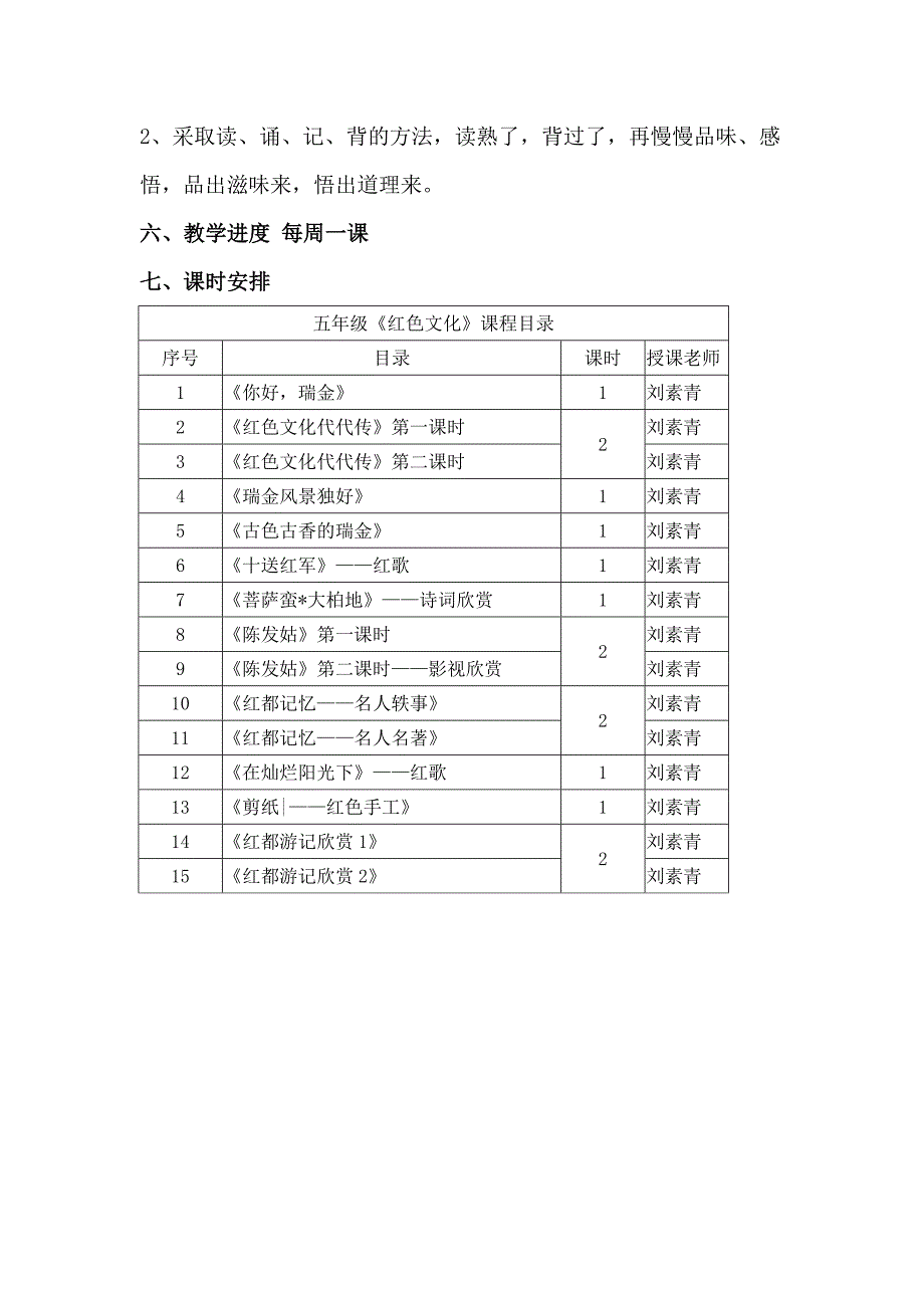 《红色文化》教学计划和教学设计[1] （精选可编辑）_第2页