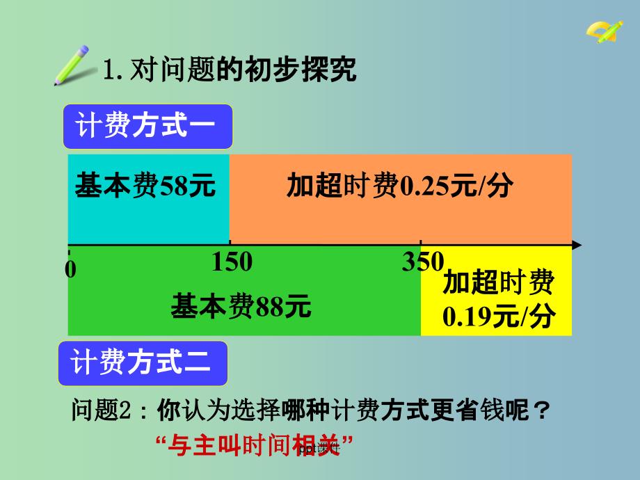 七年级数学上册 3.4《实际问题与一元一次方程》电话计费问题 新人教版_第3页