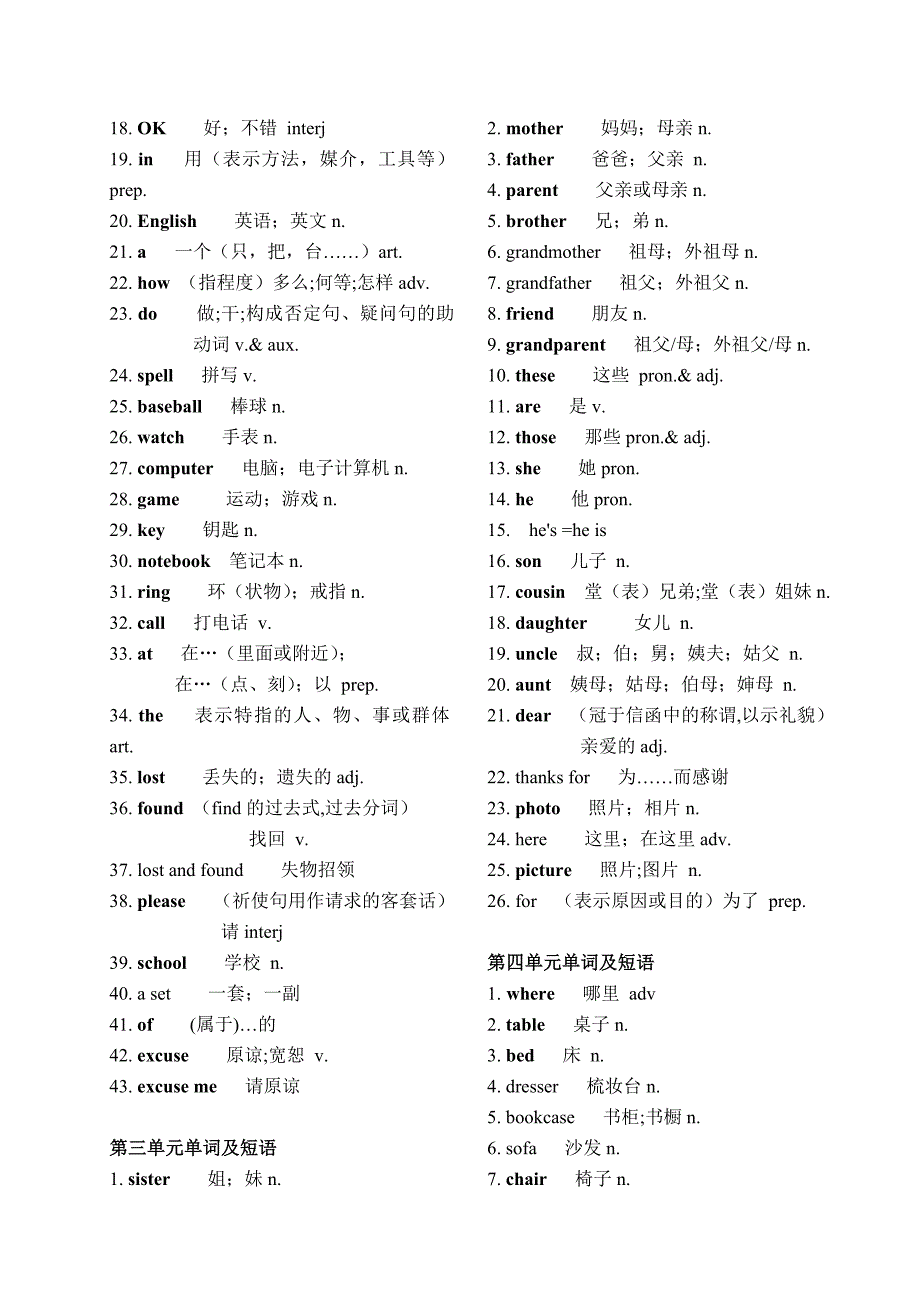 初一英语上册单词表(完整) （精选可编辑）_第2页