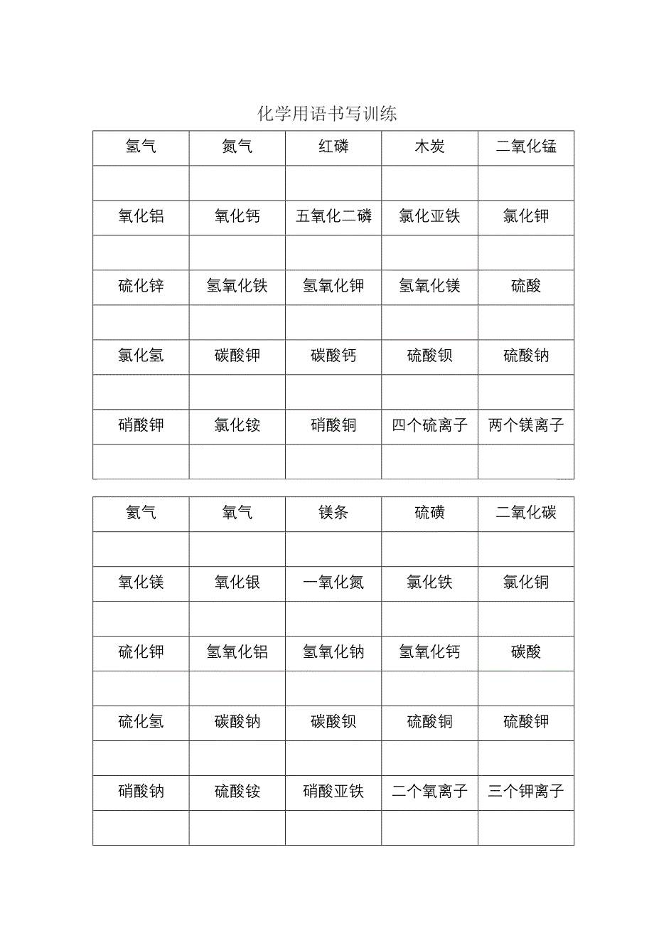 化学式的书写专题训练 （精选可编辑）_第2页