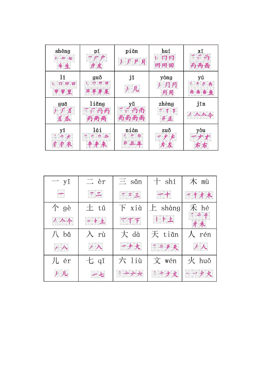 【推荐】一年级语文上册生字500(含笔顺)_第3页