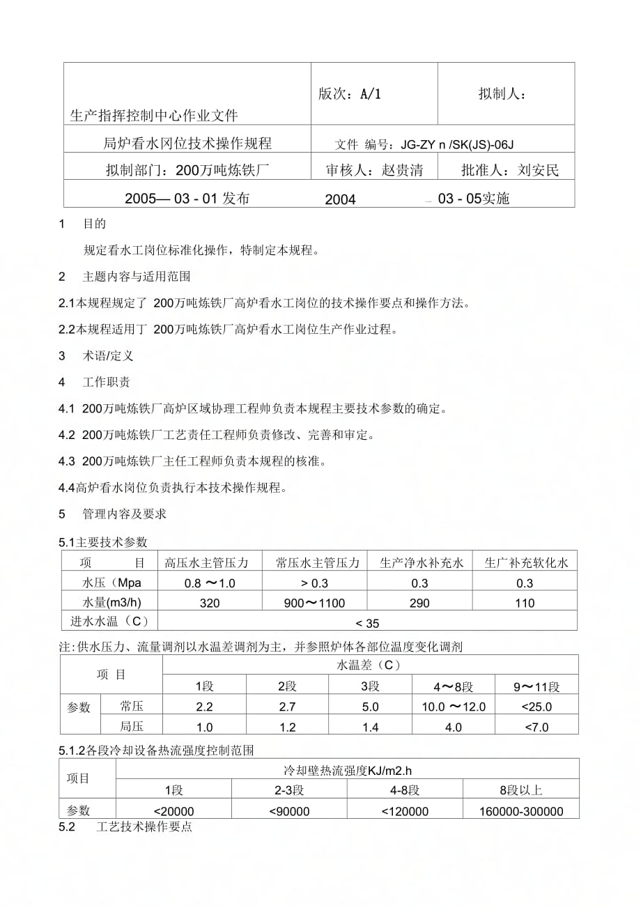 《看水岗位技术操作规程》_第1页