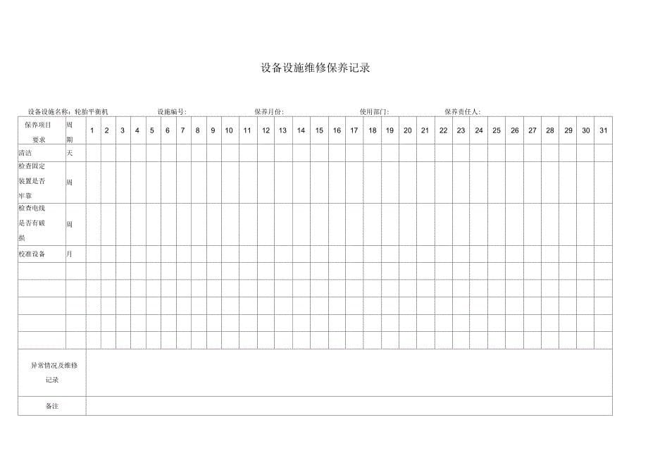 《设备设施维修保养记录参考》_第5页