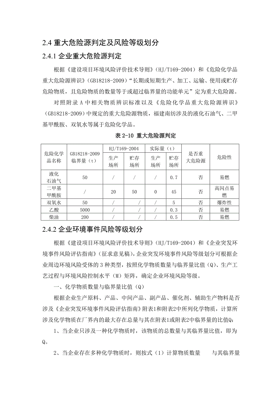 重大危险源判定及环境风险等级划分 （精选可编辑）_第1页