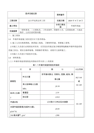 某会所工程聚氨酯复合板外墙外保温技术交底