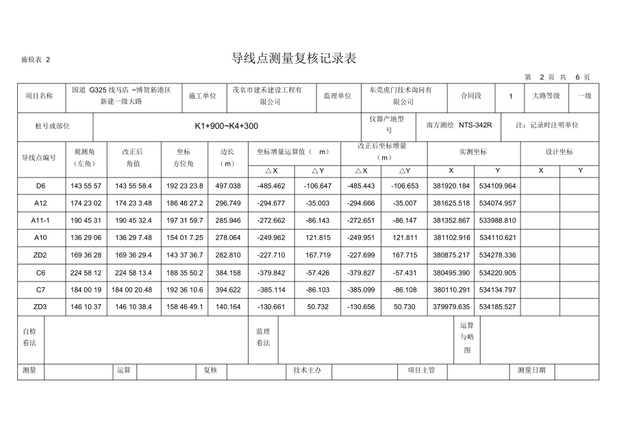 超详细导线点测量复核记录表_第3页