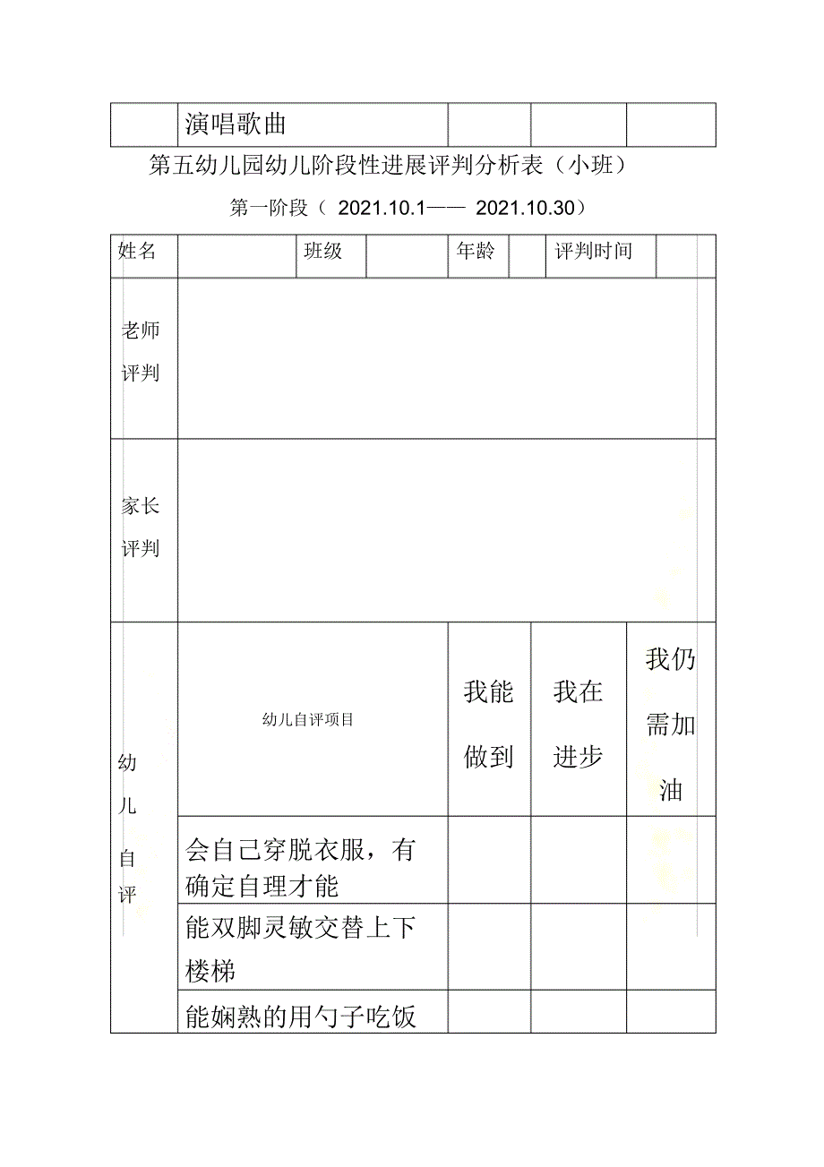 超详细幼儿阶段性发展评价分析表_第4页