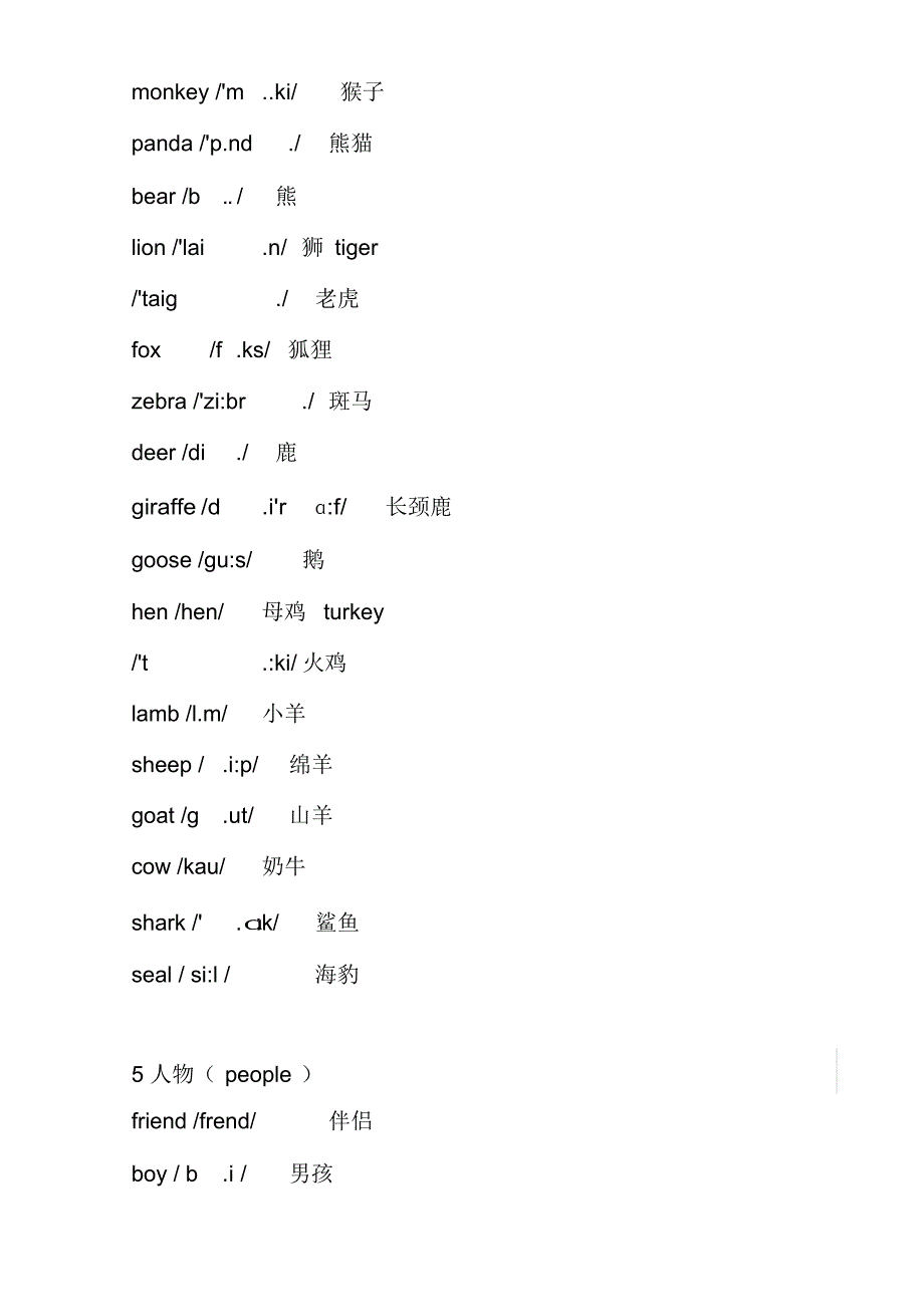 超详细小学英语单词分类大全带音标_第4页