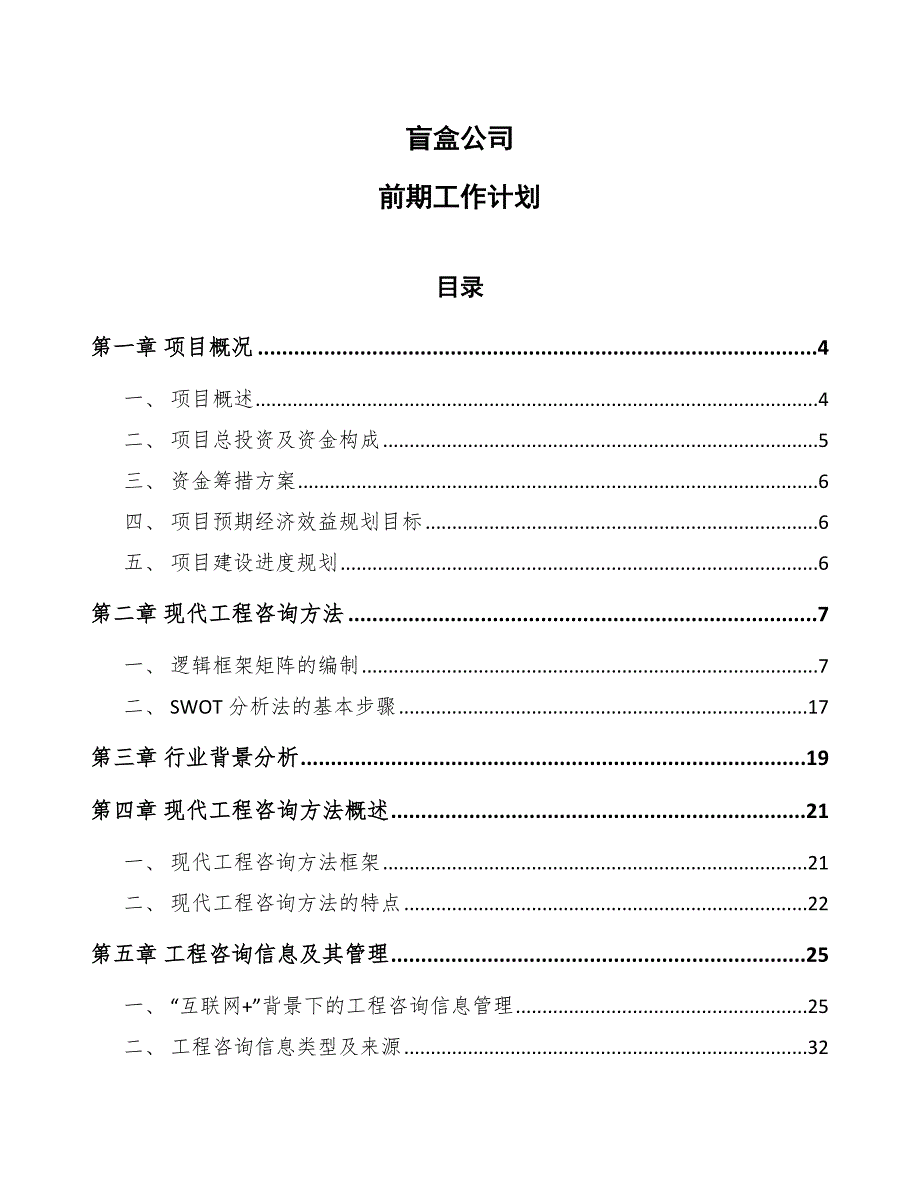 盲盒公司前期工作计划_第1页