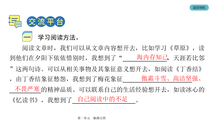 第1单元 语文园地（习题课件）2021-2022学年六年级上册语文人教版_第3页