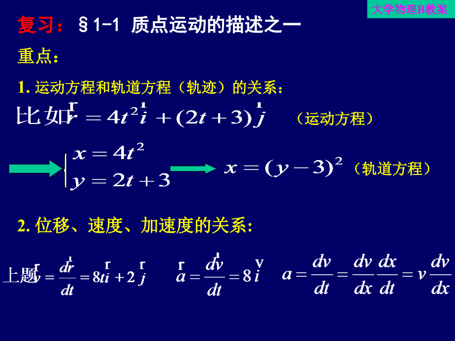 大学物理：第一章质点运动的描述2-_第3页