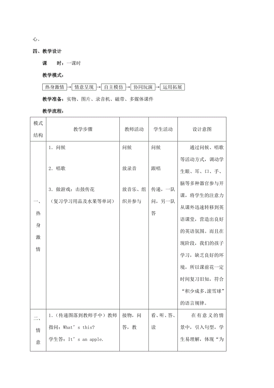 一年级英语上册 Unit 5 Lesson 1教案 北师大版_第2页