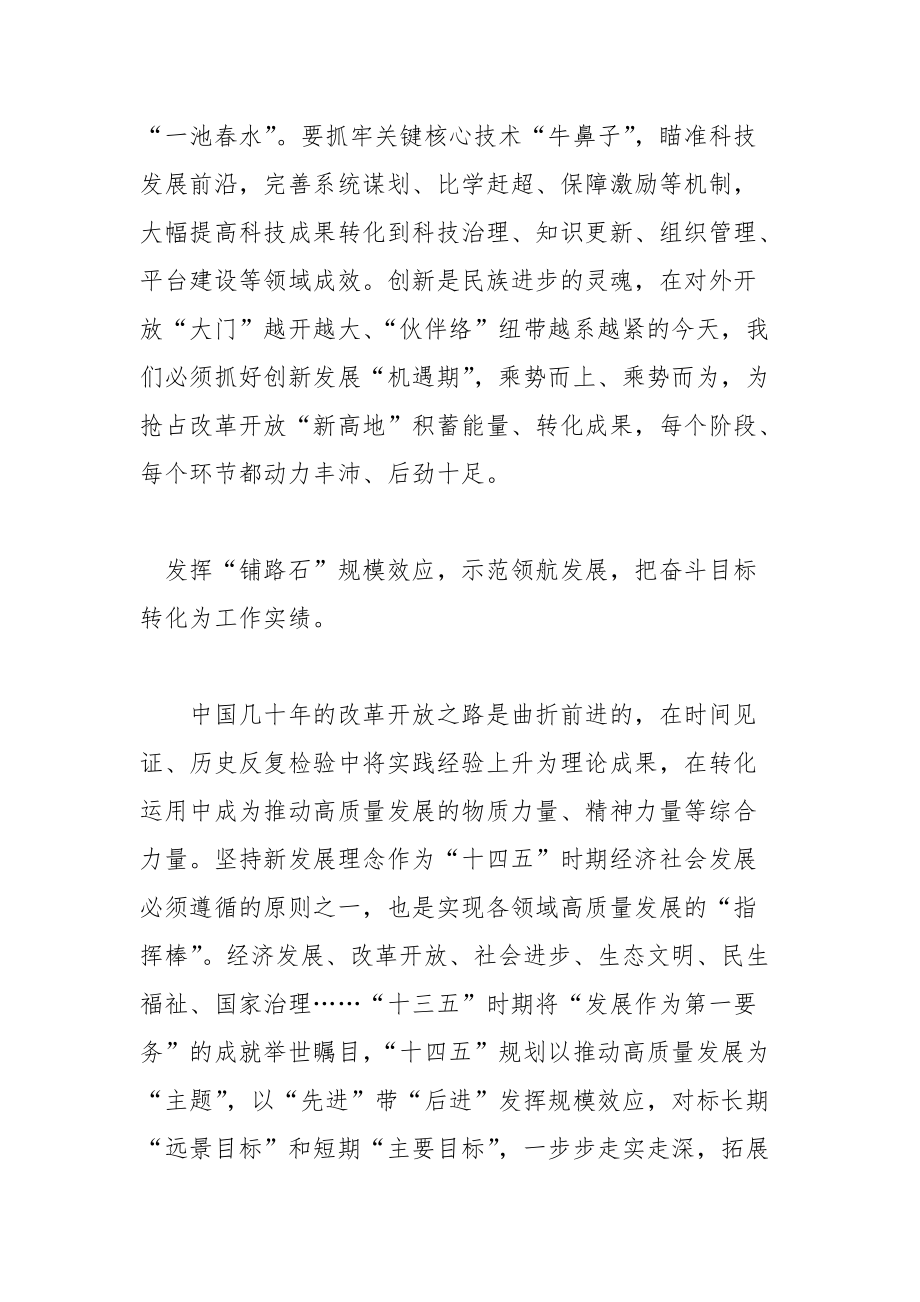 发挥三石效应奋进十四五新征程政策理论学习_党员心得体会范文_第2页