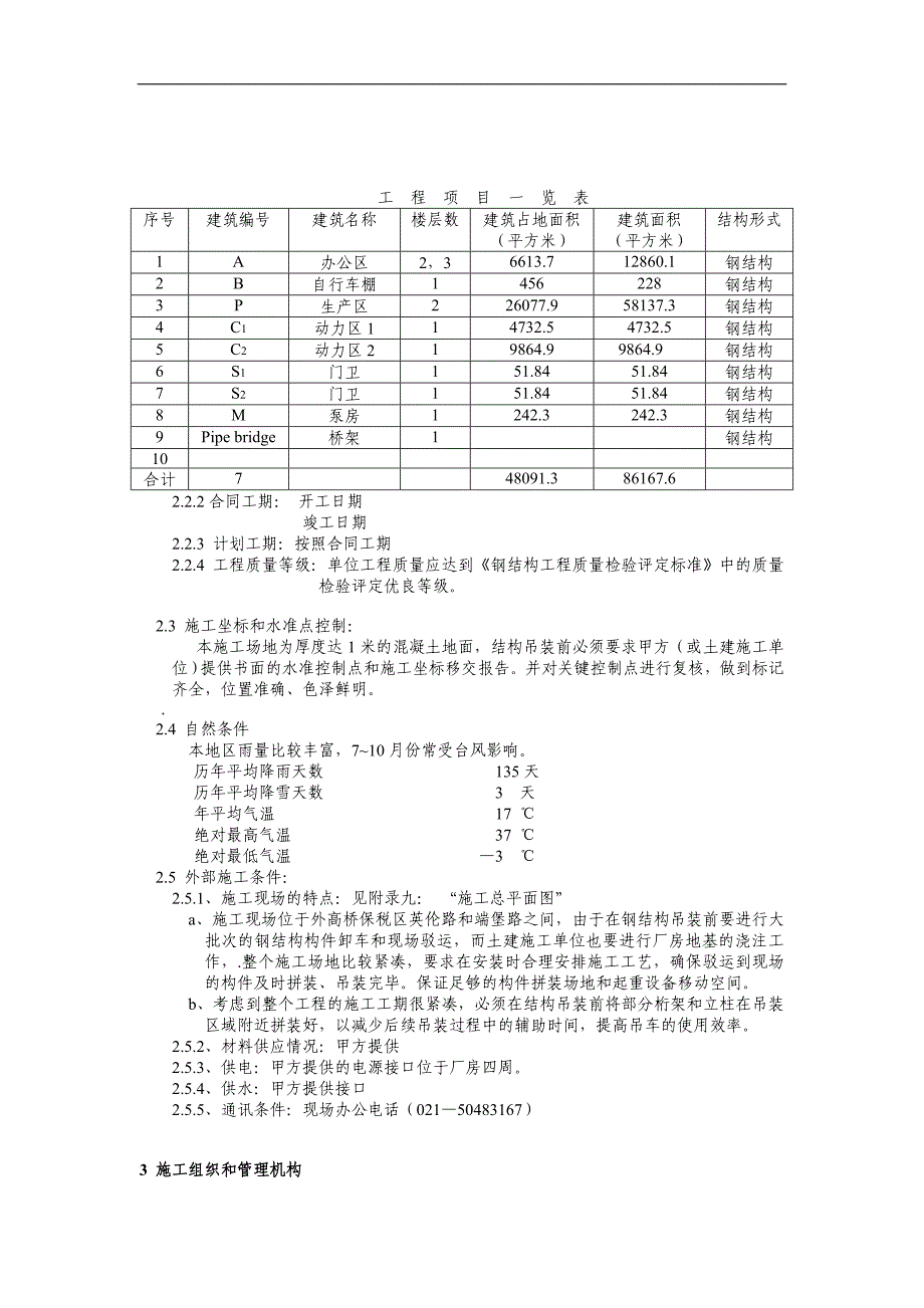 XXX厂房钢结构安装工程施工组织设计_第3页