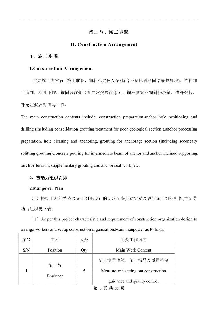 斯里兰卡阿塔纳水厂场平工程锚杆施工专项方案(中英修改版)_第5页