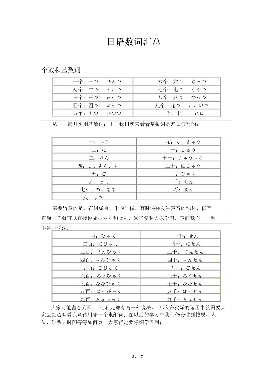 2021年日语数词汇总_第2页