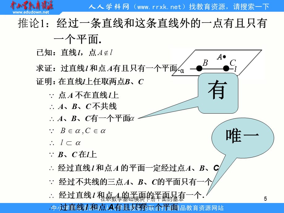 在职数学基础模块下册平面的基本性质课件_第5页