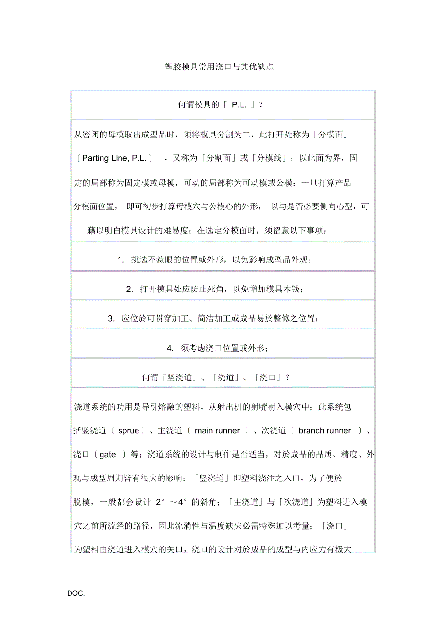 2021年塑胶模具常用浇口及其优缺点_第1页