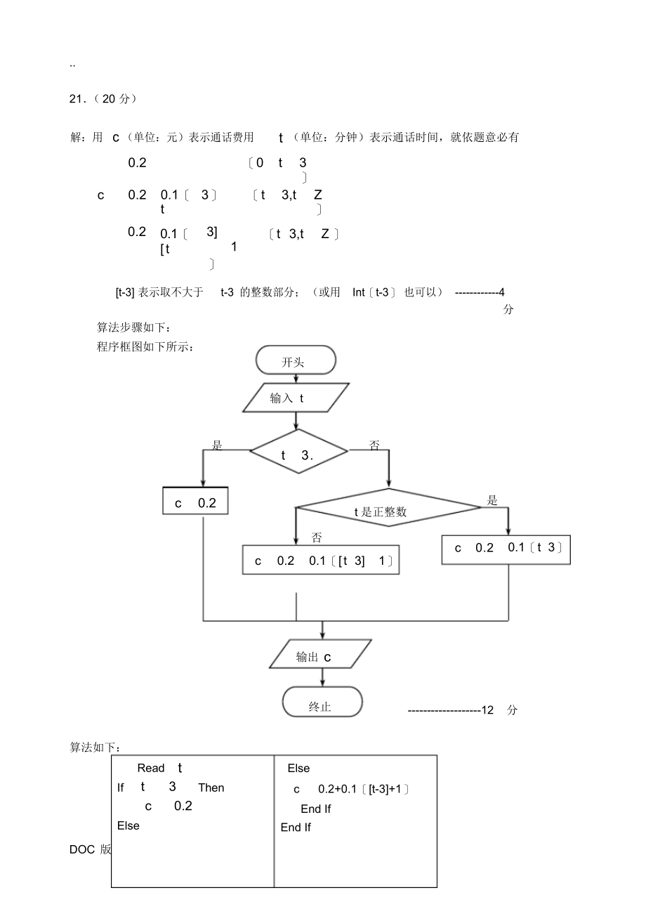 2021年算法初步检测试卷答案_第4页