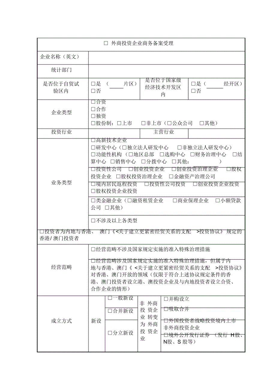 外商投资企业商务备案受理.doc_第1页