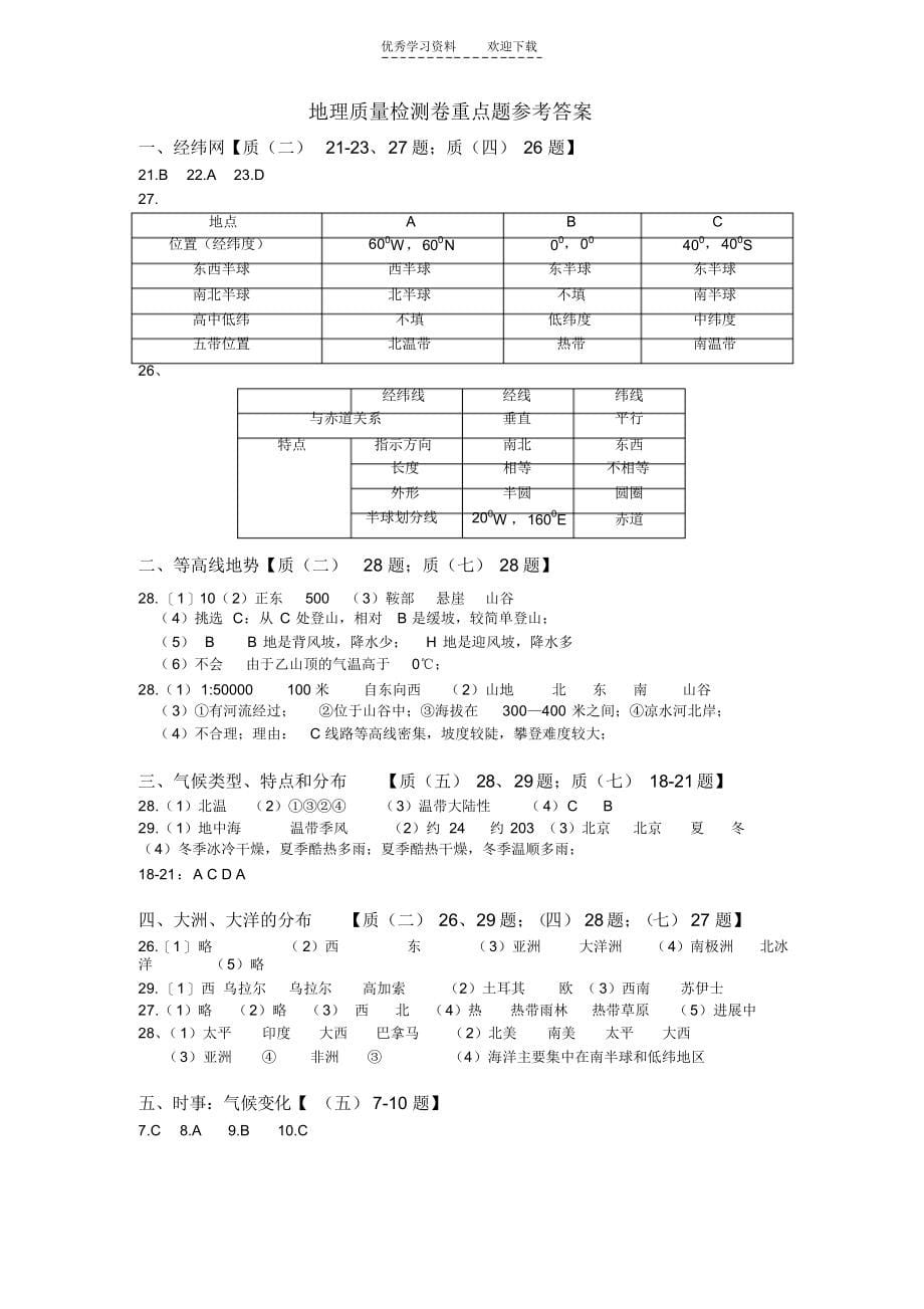 2021年初一地理期末综合题及参考答案_第5页