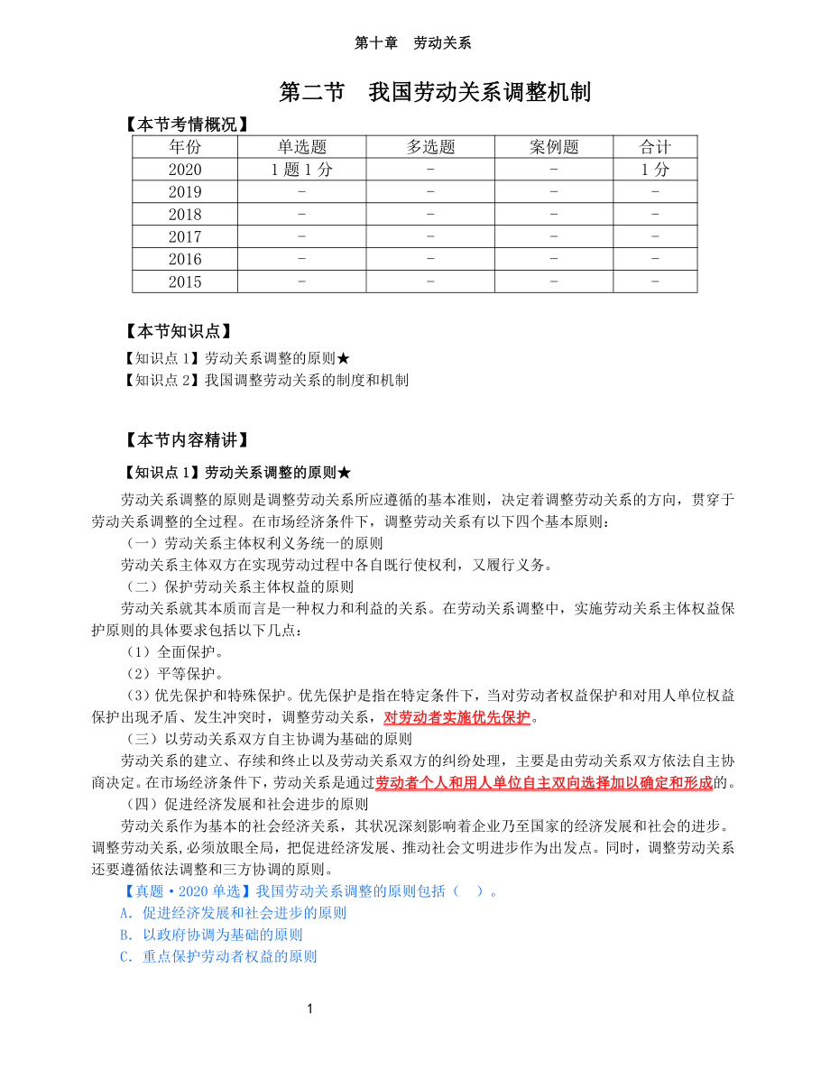 2021年中级经济师-人力-知识考点-51、第10章劳动关系第2节与第3节_第1页