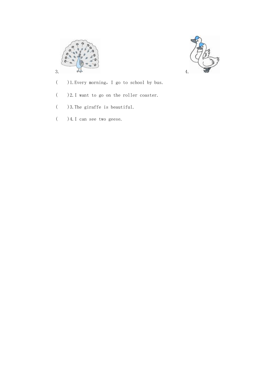 四年级英语下册 Unit 6 Would you like to take a trip Lesson 31 同步练习1 人教精通版（三起）-人教版小学四年级下册英语试题_第2页