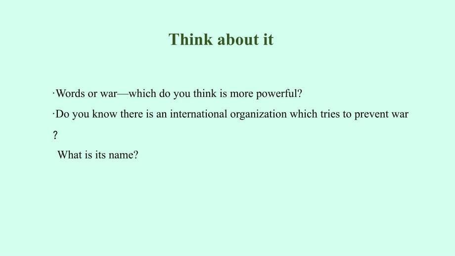 冀教版九年级英语全册《Lesson 40 The UN—The Power of Words》课件_第5页