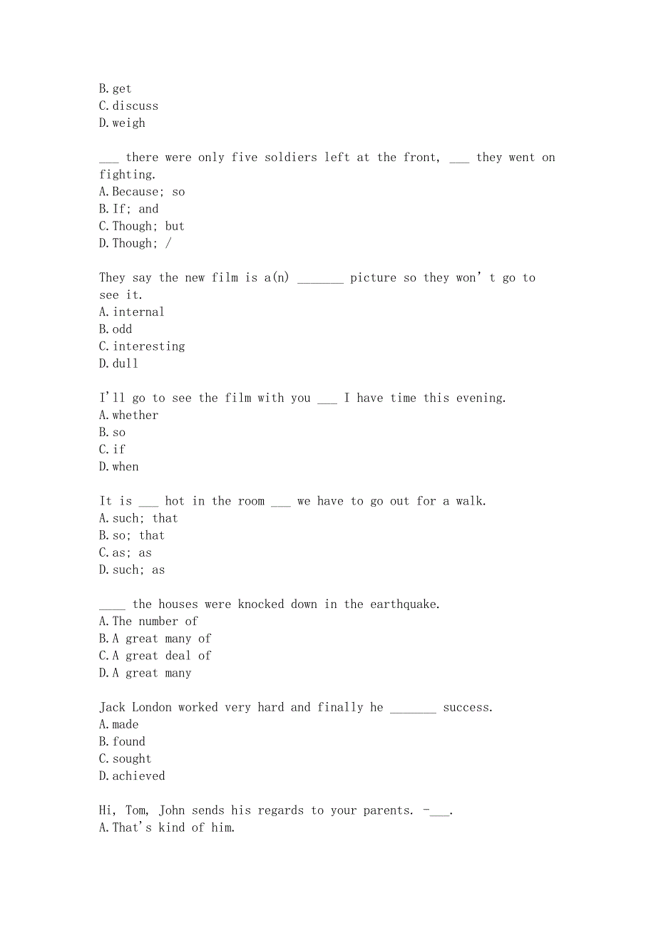 福师大《高级英语阅读(一)》20秋在线作业二答卷_第4页