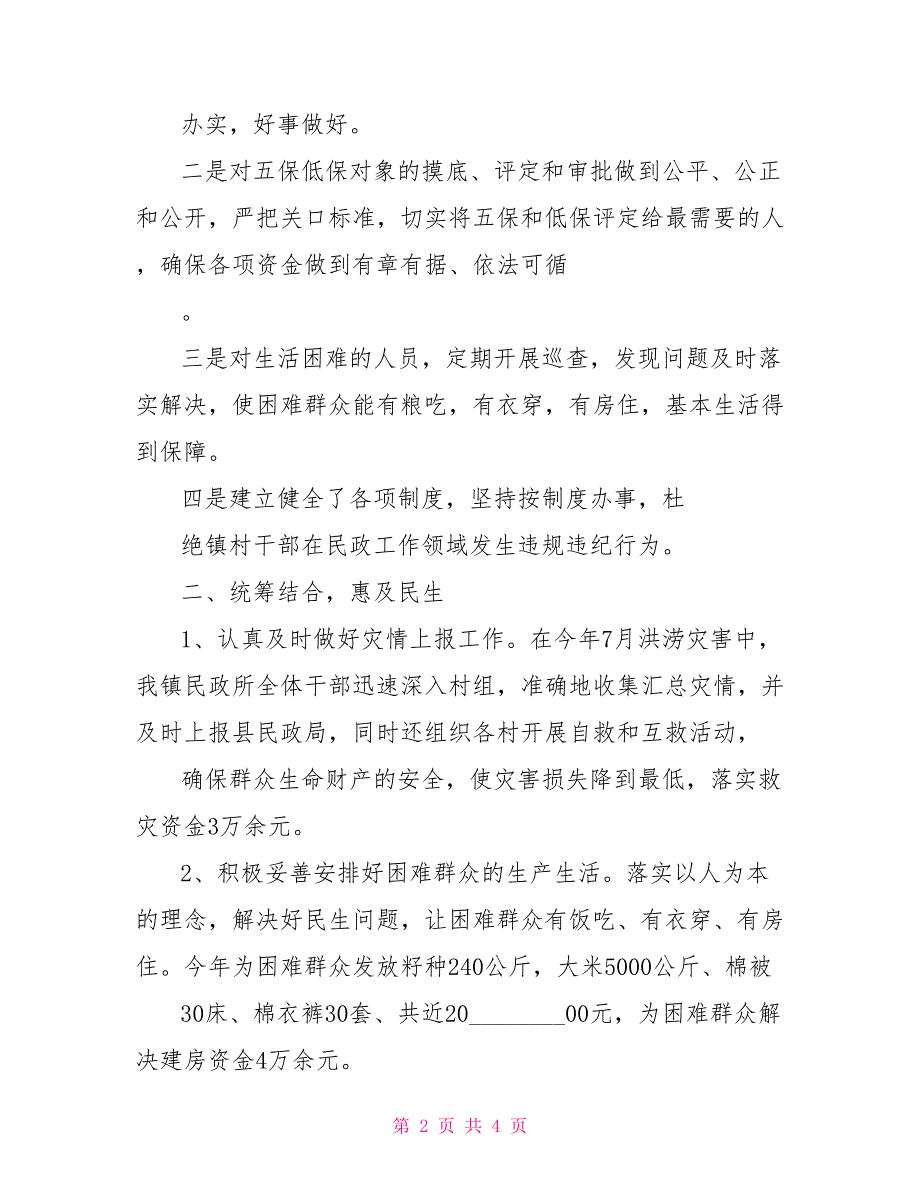 乡镇民政所工作总结2021年乡镇民政工作总结_第2页