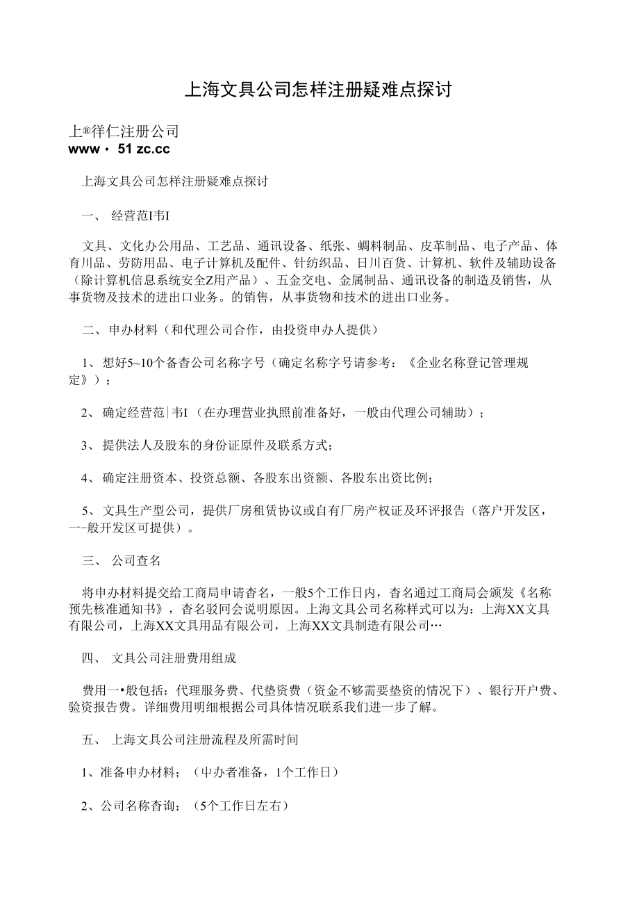 上海文具公司怎样注册疑难点探讨_第1页