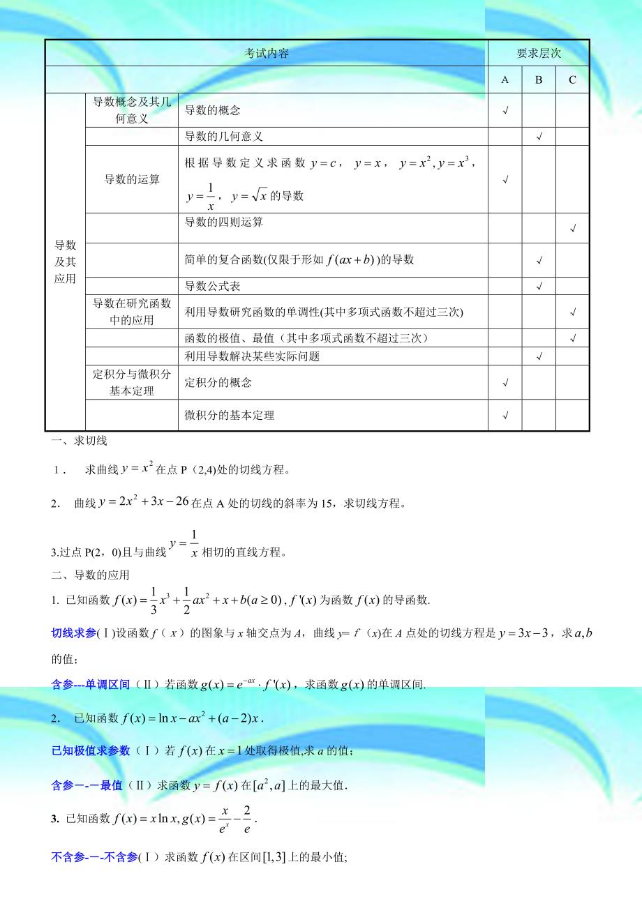 二轮复习导数专题北京各区导数汇编_第3页
