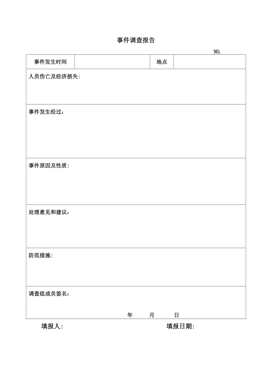 事件调查报告（专业完整格式模板）_第1页