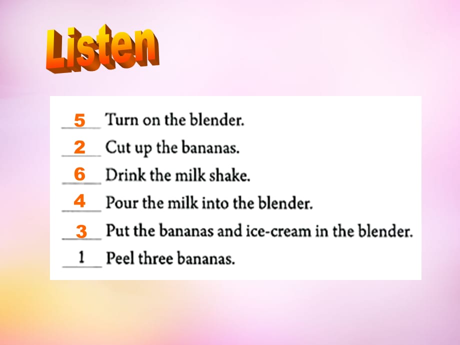 中学八年级英语上册 Unit 8 How do you make a banana milk shake Section A(1a 1c)课件 (新版)人教新目标版 课件_第3页