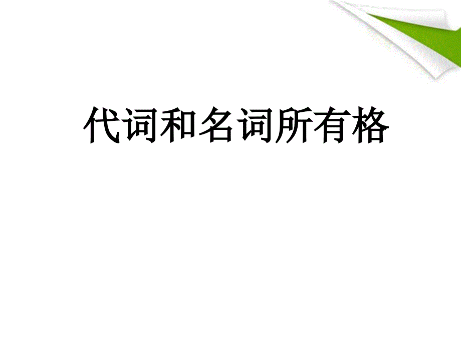 七年级英语上册 代词和名词所有格课件 仁爱版 课件_第1页