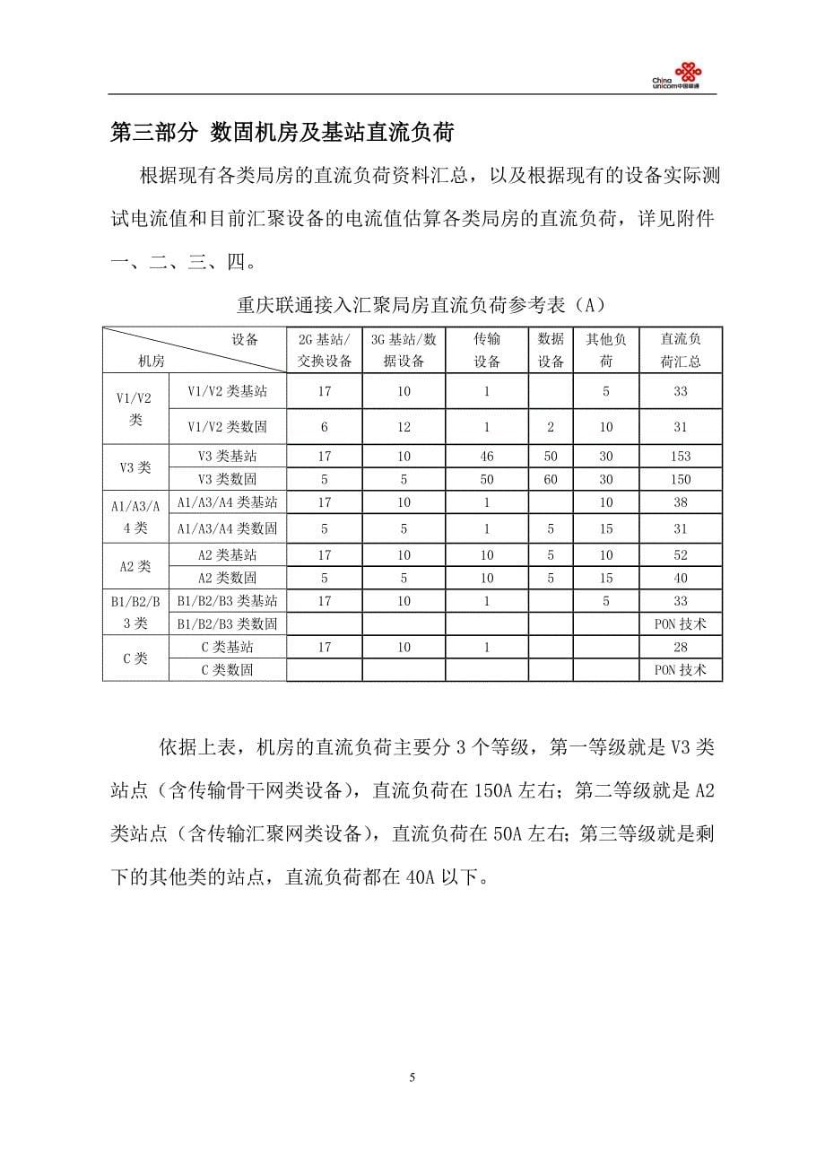 重庆联通接入汇聚局房电源配套建设指导意见V3_第5页