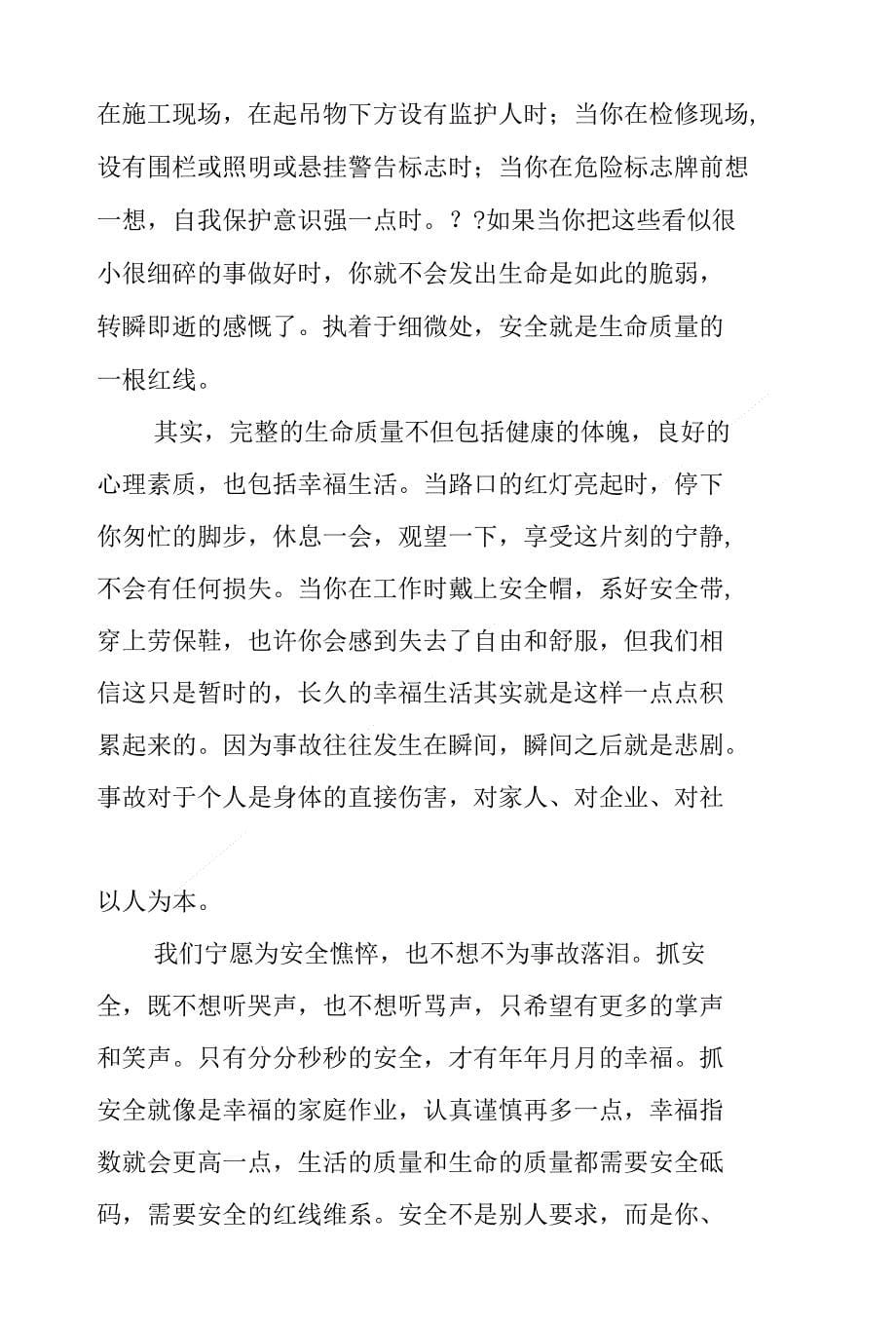 强化红线意识,促进安全发展学习心得体会_第5页