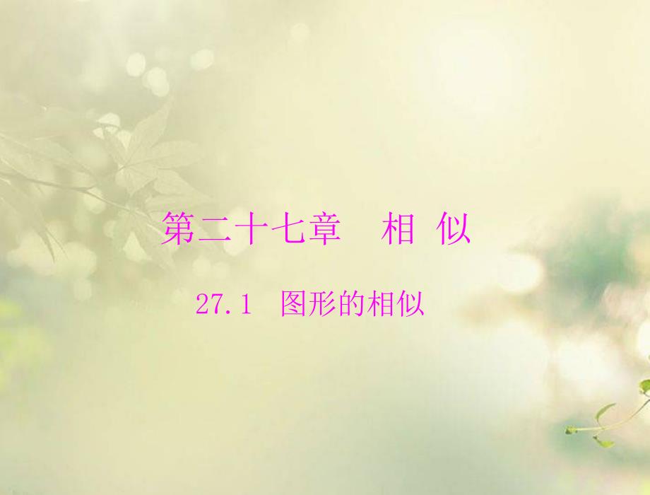 九年级数学下册 第二十七章 相似 271 图形的相似配套课件 新人教版 课件_第1页